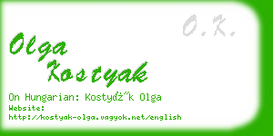 olga kostyak business card